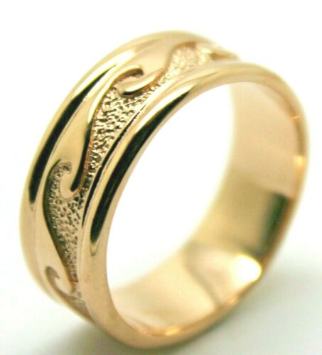 Size R 258 Genuine Solid New 9ct 9kt Yellow, Rose or White Gold Surf Wave Ring