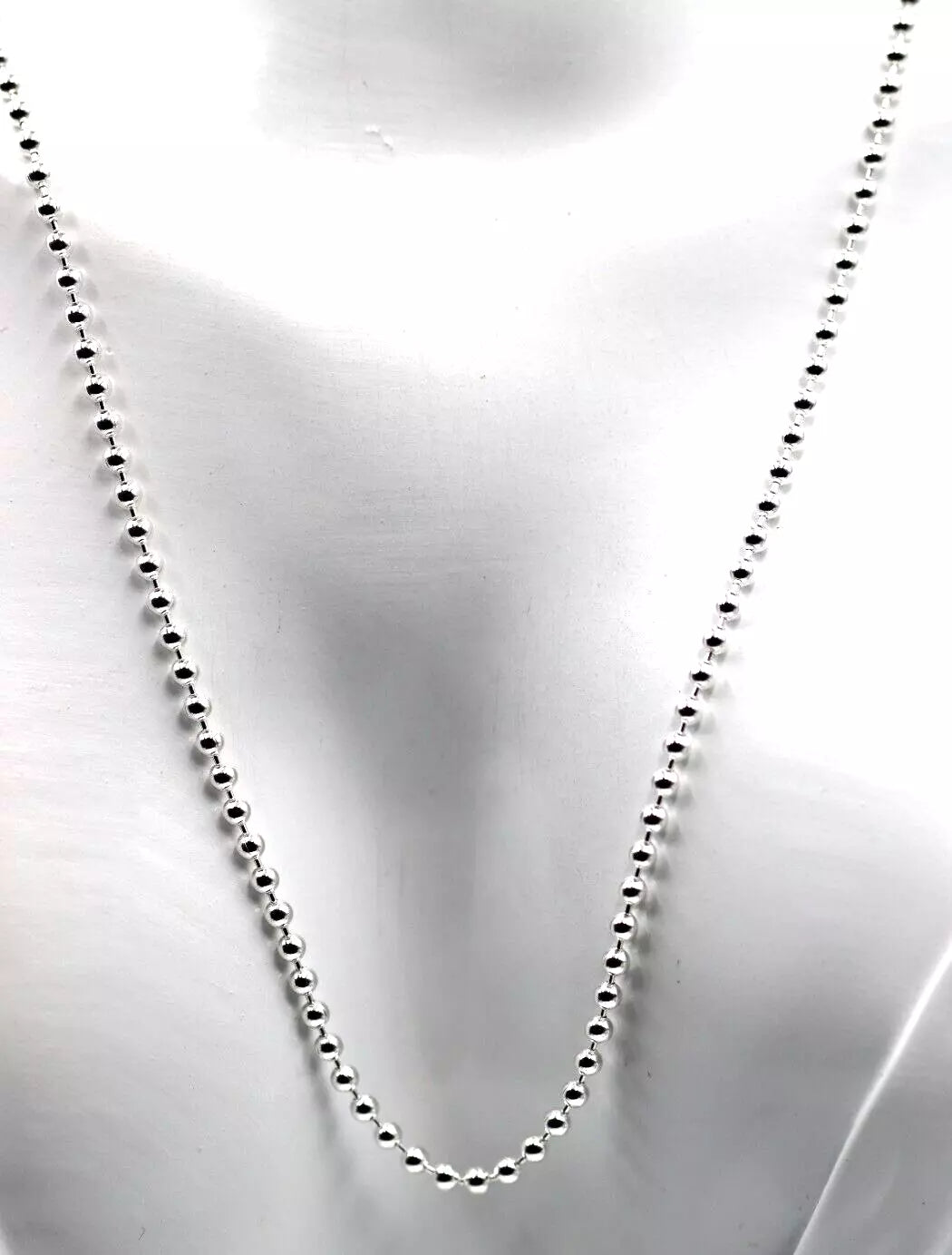 Genuine Sterling Silver 925 Ball Chain Necklace 2.5mm wide balls - choose your length