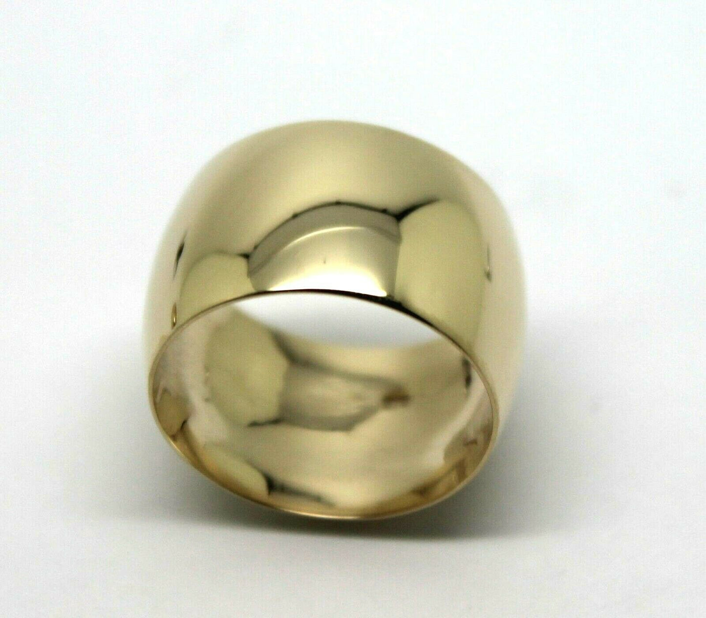 Genuine New Solid 9ct Yellow Gold Full Solid 12mm Wide Barrel Band Ring Size V 1/2