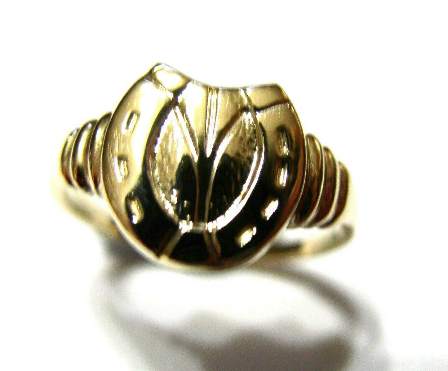 Size Z - Kaedesigns Large 9ct Genuine Yellow, Rose or White Gold Lucky Horseshoe Ring