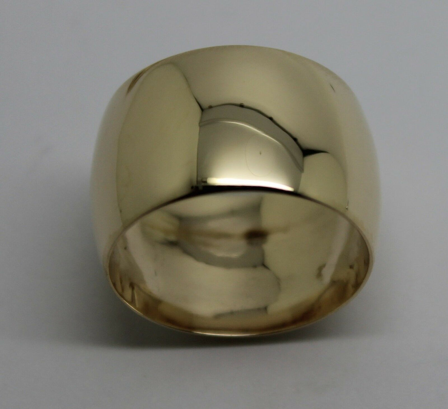 Genuine New Solid 9ct Yellow Gold Full Solid 12mm Wide Barrel Band Ring Size V 1/2