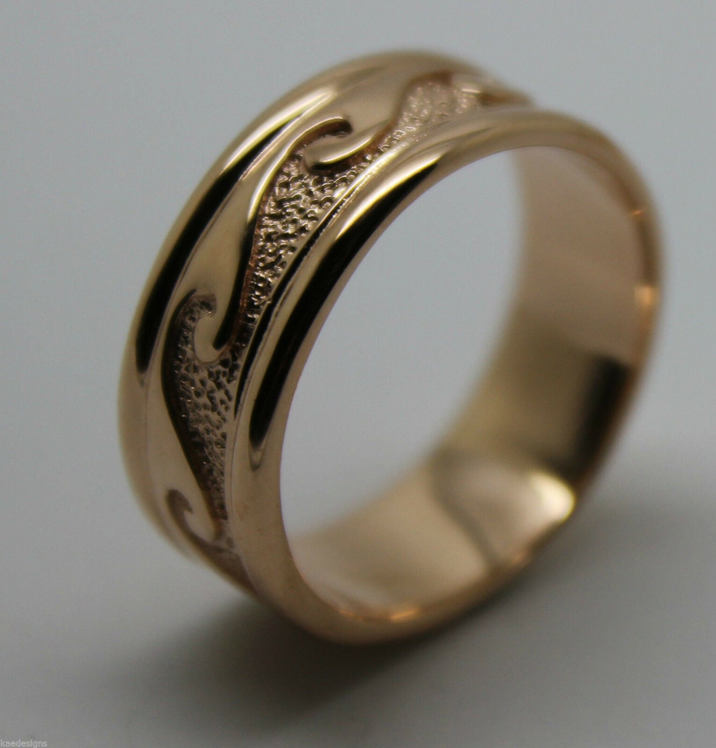 Size R 258 Genuine Solid New 9ct 9kt Yellow, Rose or White Gold Surf Wave Ring