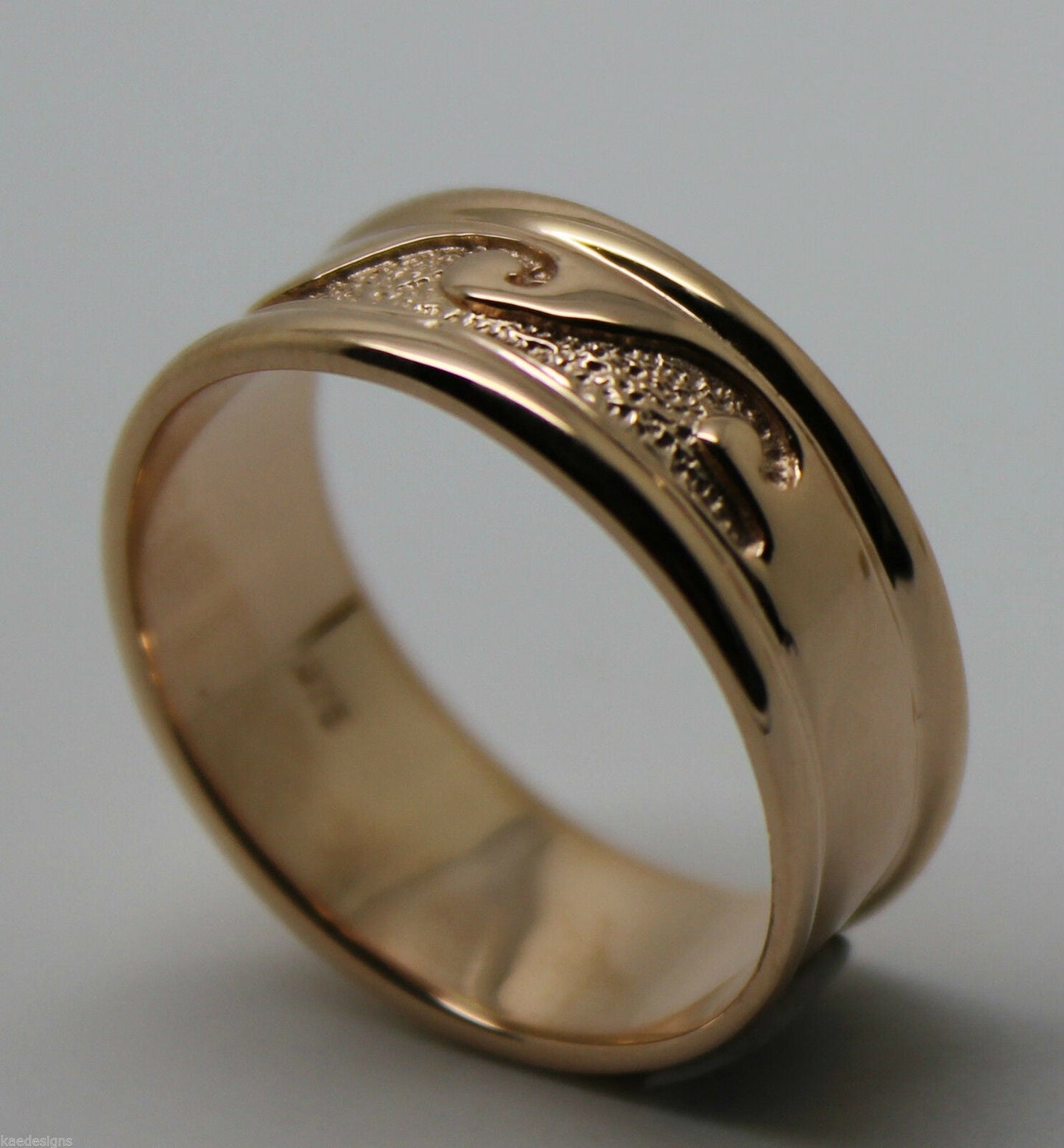 Size R 258 Genuine Solid New 9ct 9kt Yellow, Rose or White Gold Surf Wave Ring