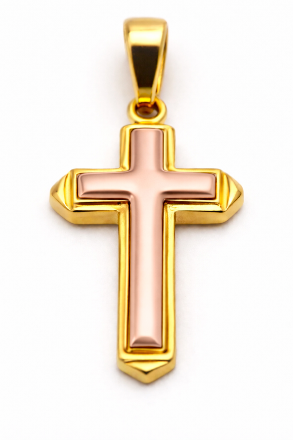 Kaedesigns New Genuine New 9ct 9K 375 Yellow & Rose Gold Heavy Cross Pendant
