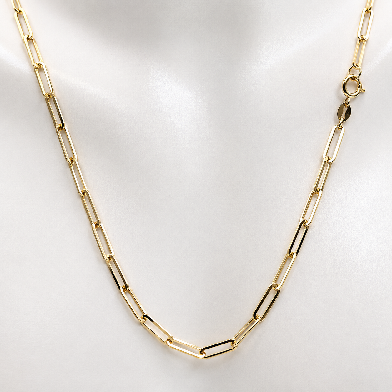 Genuine 9ct 9K 375 Yellow Gold Paperclip Necklace Chain 45cm 2.7g