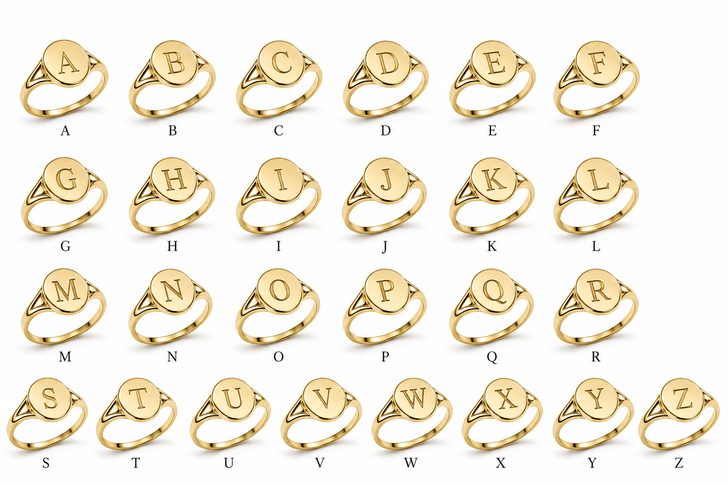 Kaedesigns Genuine 9ct 9k 375 Yellow, Rose or White Gold Oval Signet Ring Engraved "All Letters Available"