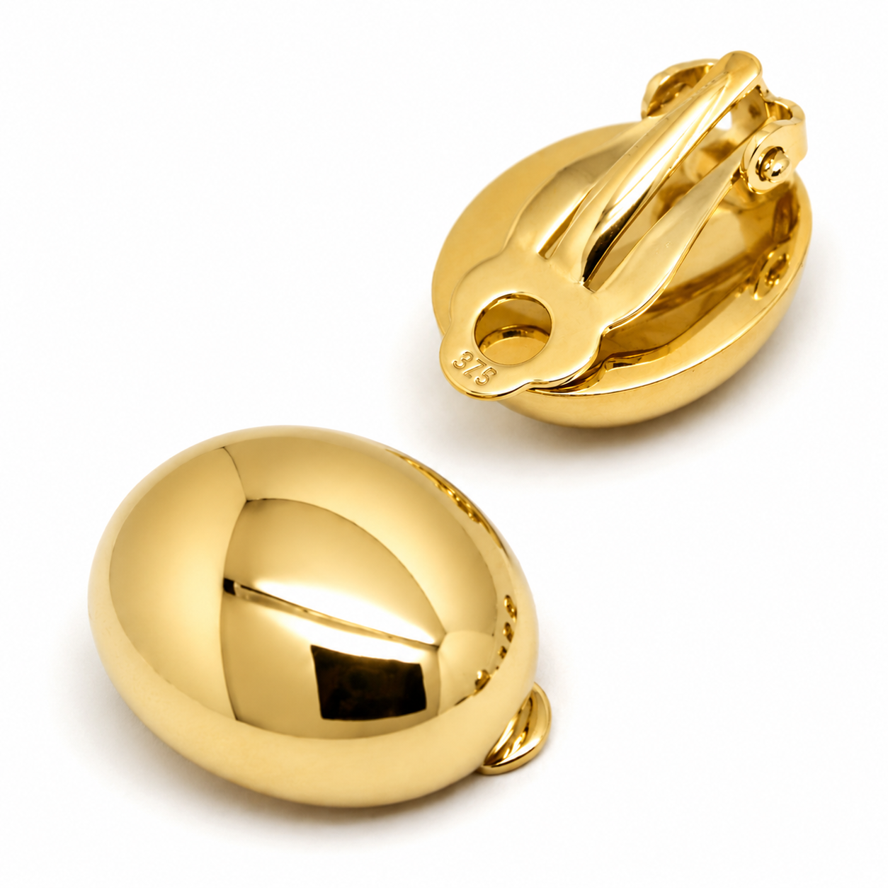 Kaedesigns Genuine 9ct 9K 375 Yellow, Rose or White Gold Clip On Oval Earrings