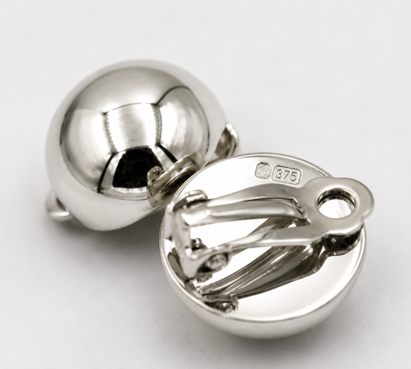 Kaedesigns Genuine 9ct 9k 375 Rose, Yellow Or White Gold Clip On 16mm Half Ball Earrings