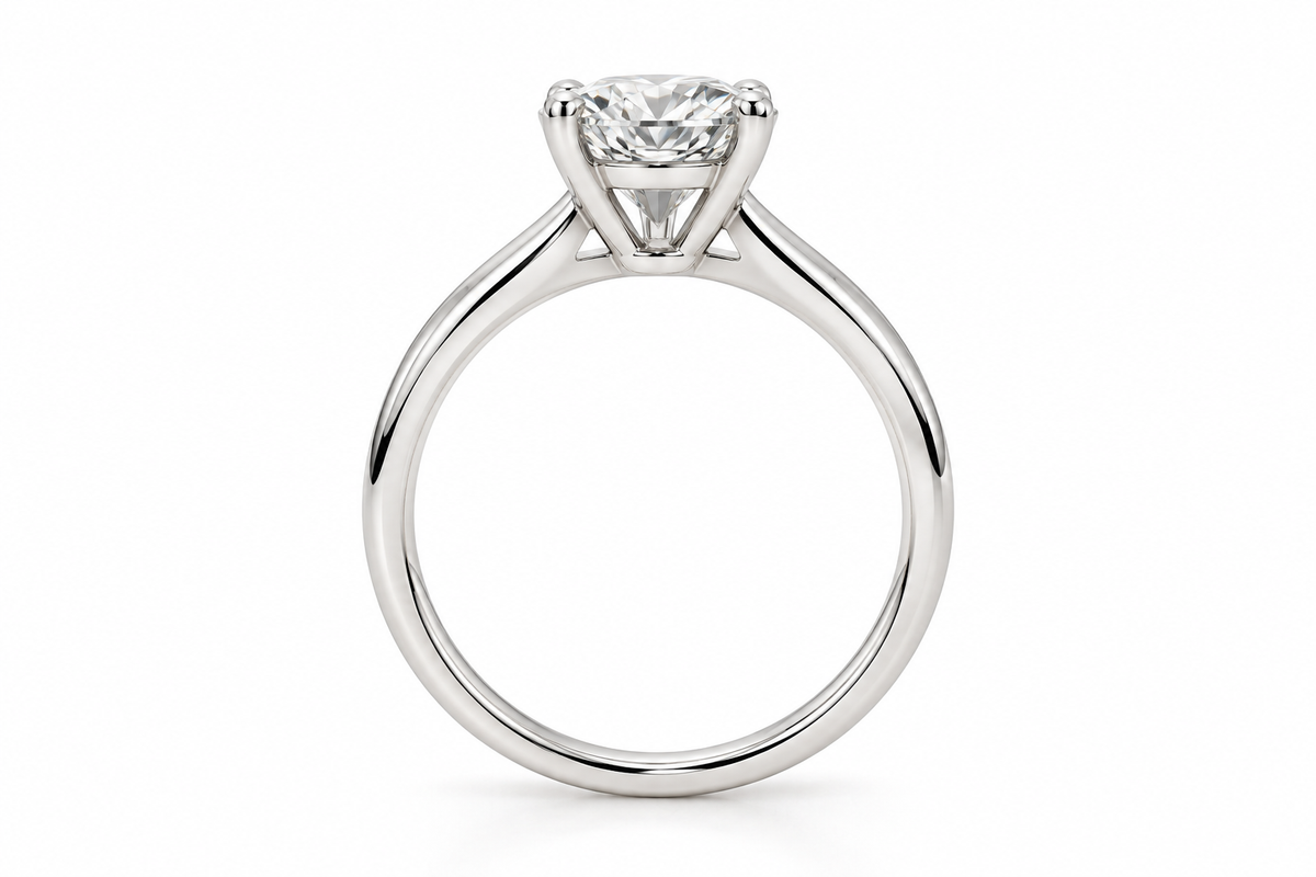 Genuine 18ct White Gold 1.2ct Certified Lab Grown Round Diamond Solitaire Engagement Ring