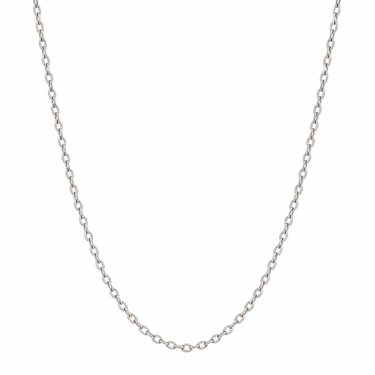 Genuine Sterling Silver 925 Diamond-Cut Cable Chain Necklace, 45–70cm
