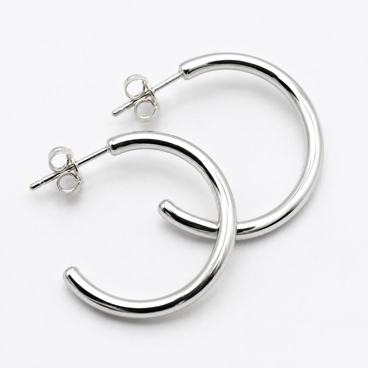 Genuine 9ct 9k 375 Yellow, Rose or White 29mm Hoop Stud Earrings