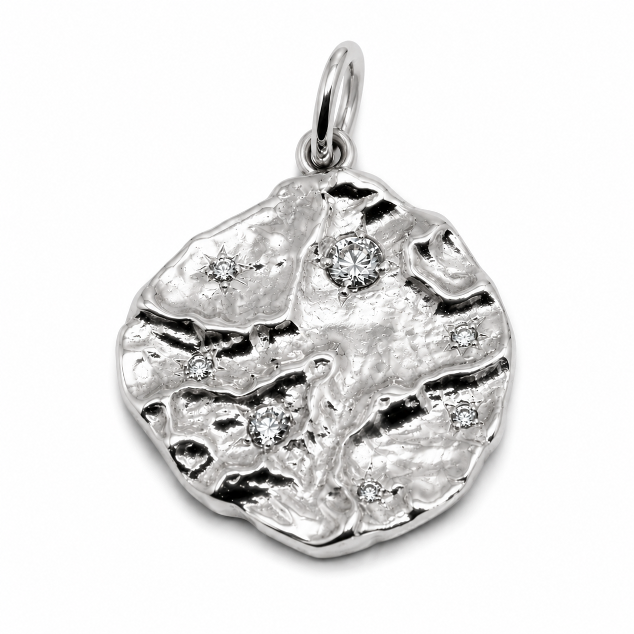 Genuine Heavy 9ct Yellow, Rose or White Gold Nugget Pendant Set with Stones of Your Choice