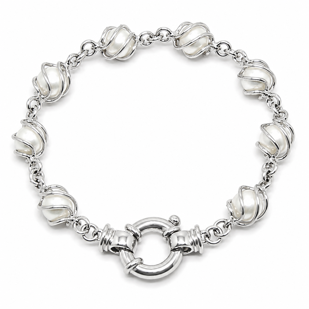 Genuine Handmade 9ct 9K 375 Yellow, Rose or White Gold Freshwater White Pearl 19cm Bracelet