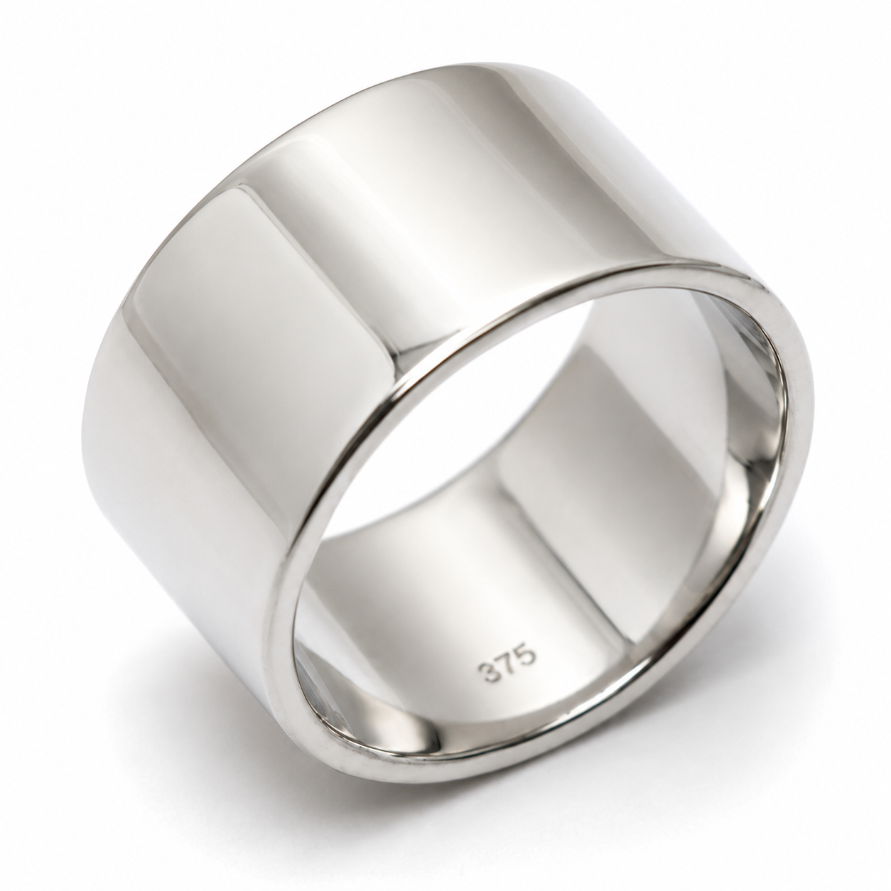 Genuine Solid 9ct 9k 375 Yellow, Rose or White Gold 12mm Wide Flat Band Ring - Choose your ring size H to P