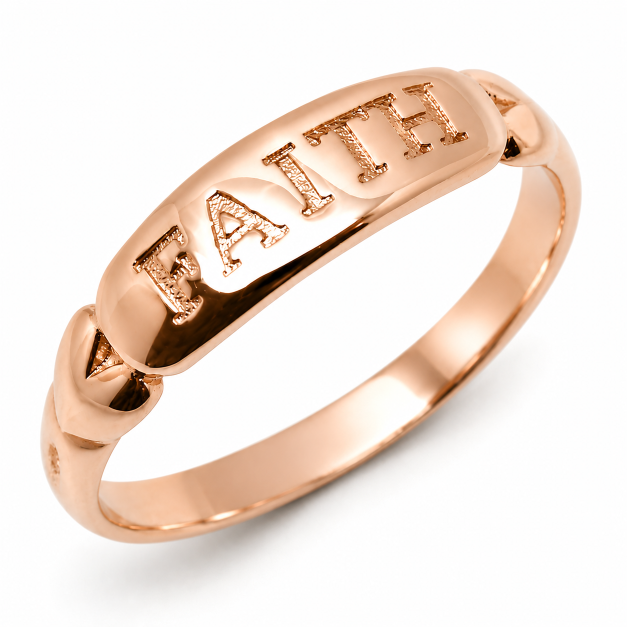 Genuine Solid 9ct 9k 375 Yellow, Rose or White Gold Faith Ring - Choose your ring size H to P