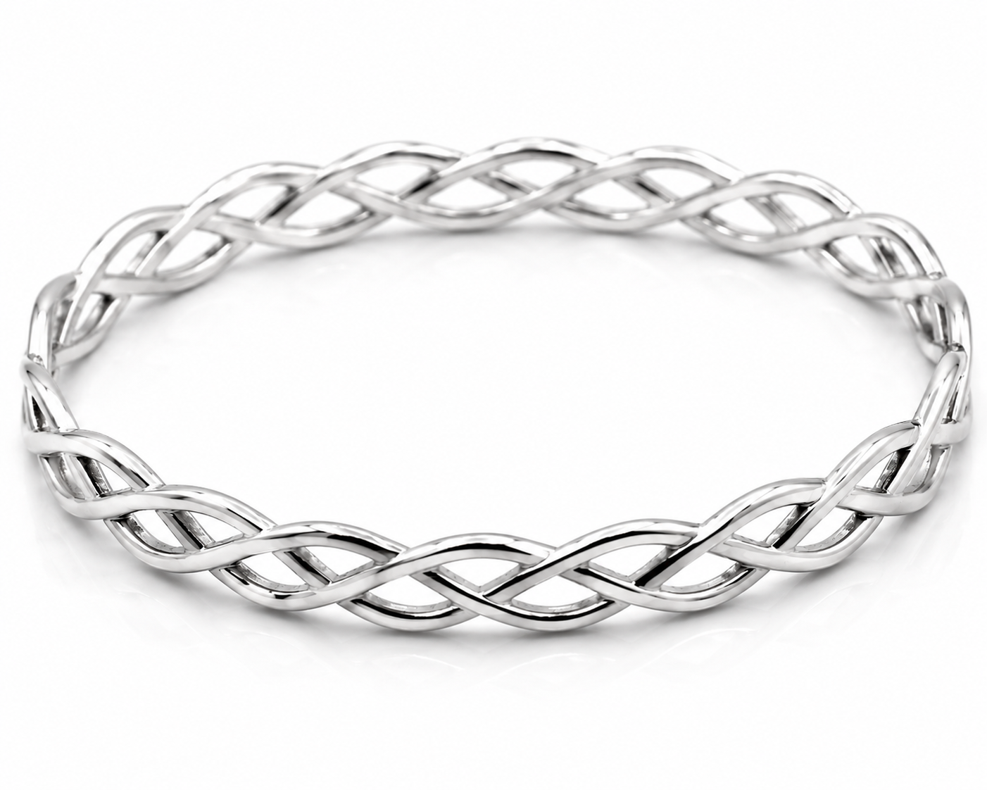 Solid Genuine 375 9ct 9kt Yellow, Rose or White Gold Celtic Knot Oval Bangle 7.1cm X 5.9cm