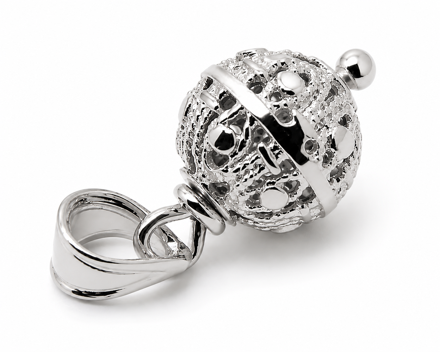 Genuine 9ct 9k 375 Filigree Yellow, Rose or White Gold Ball 10mm Pendant