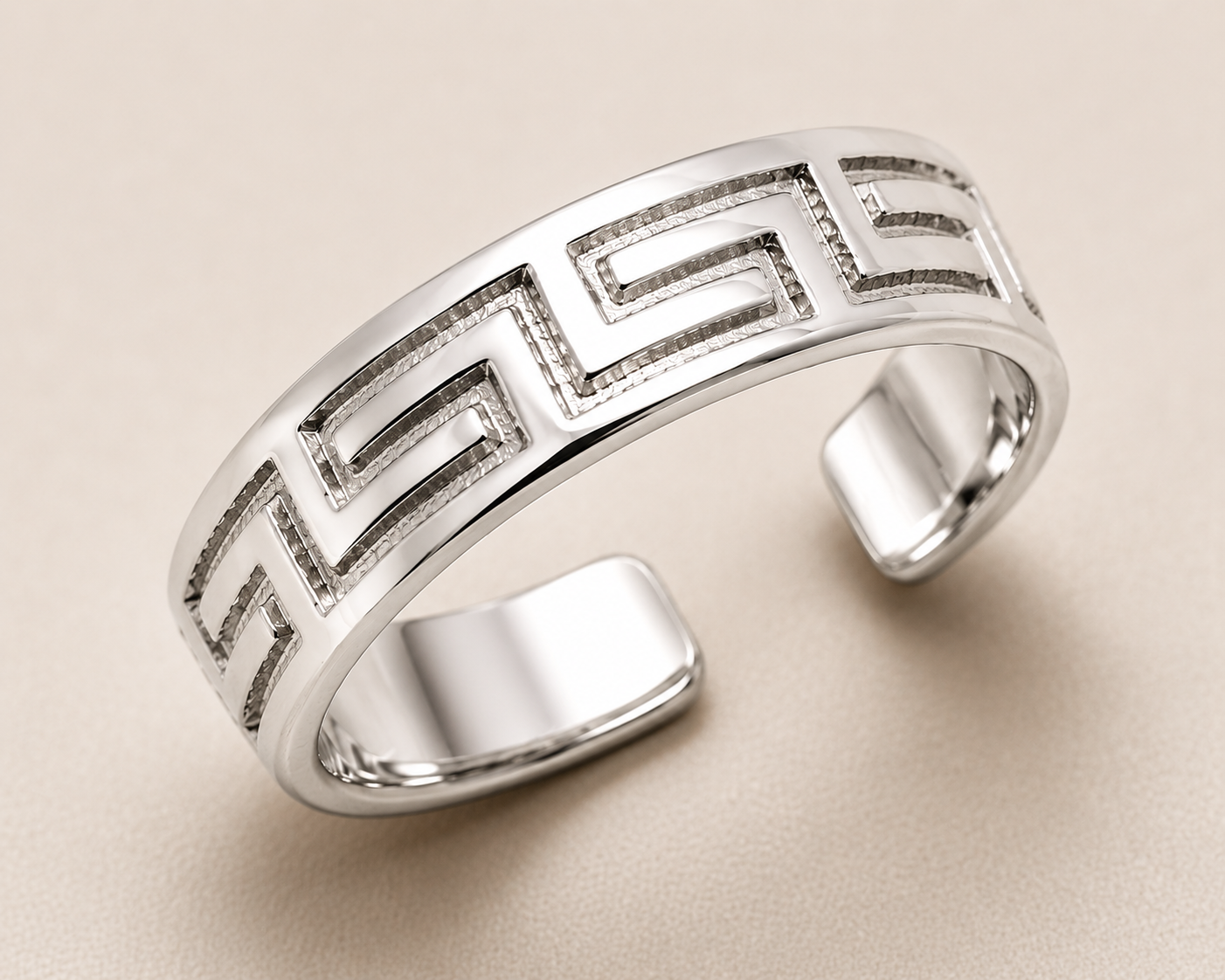 Genuine Solid 9ct 9k 375 Yellow, Rose or White Gold Sterling Silver Celtic Greek Key Toe Ring 275a