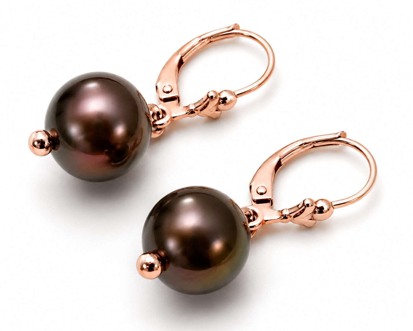 Genuine 9ct 9kt 375 Yellow, Rose or White Gold 10mm Black Pearl Continental Clip Earrings