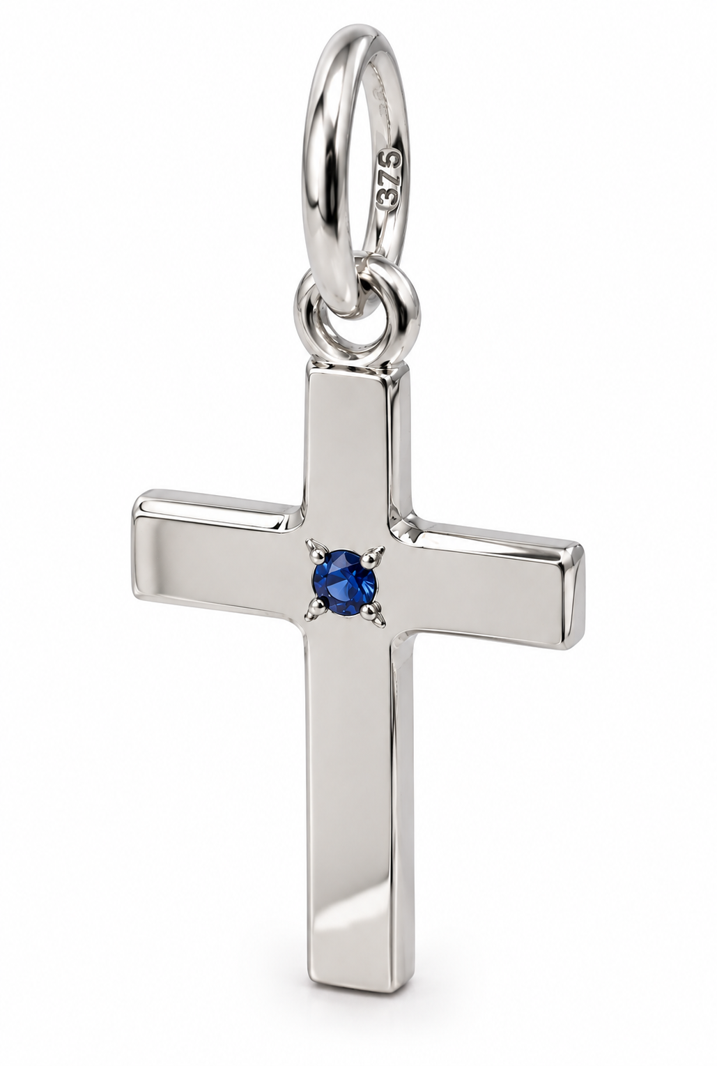 Genuine 9ct 9k 375 Yellow, Rose or White Gold Small Sapphire Cross Tiny Pendant Charm