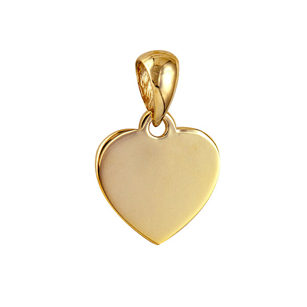Genuine 375 9ct Yellow or Rose or White Gold 10mm Small Heart Shield Pendant