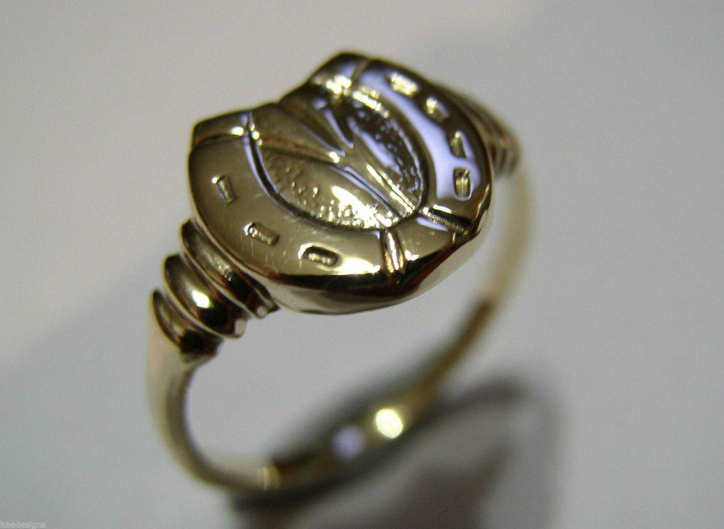 Size Z - Kaedesigns Large 9ct Genuine Yellow, Rose or White Gold Lucky Horseshoe Ring