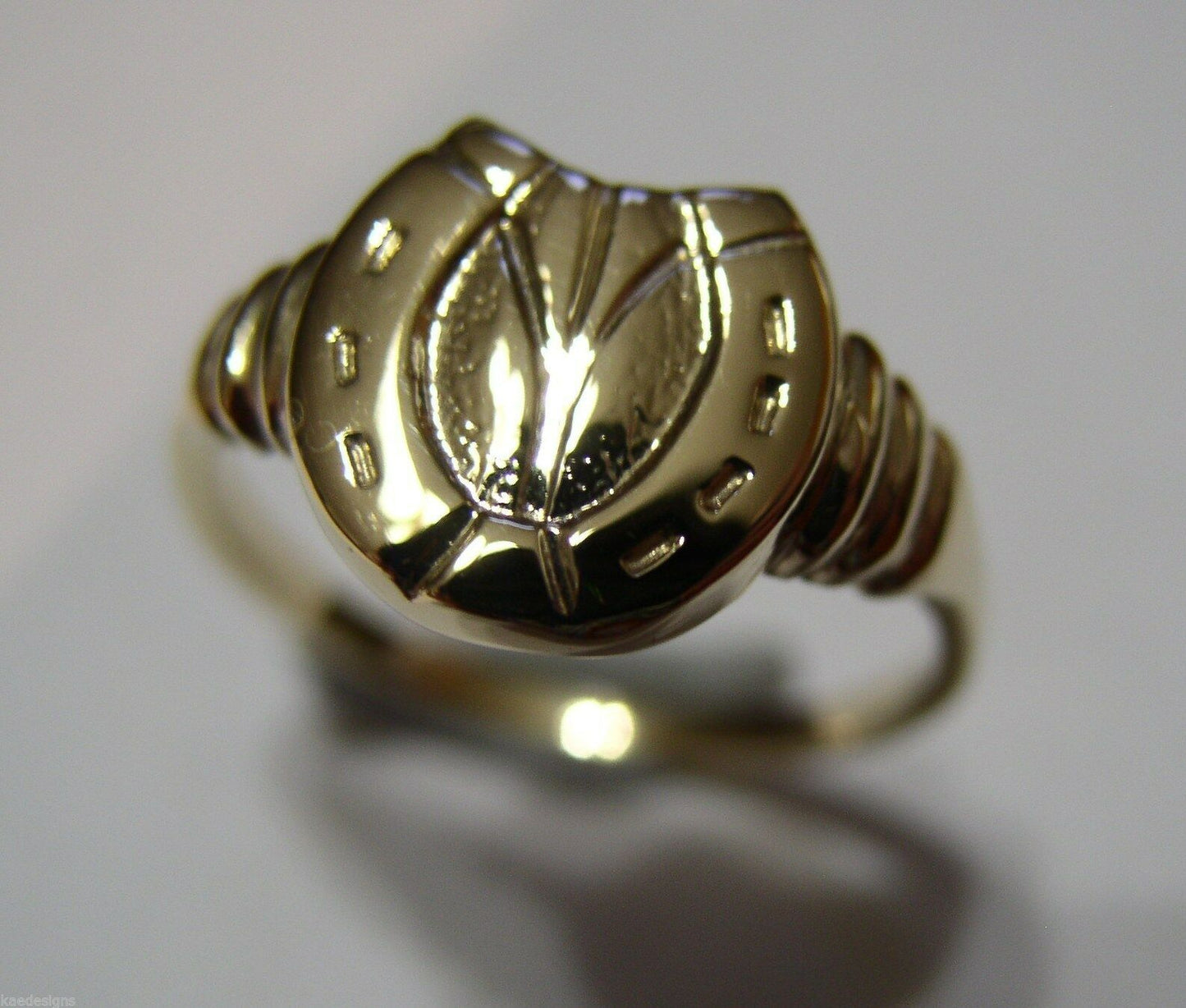 Size Z - Kaedesigns Large 9ct Genuine Yellow, Rose or White Gold Lucky Horseshoe Ring