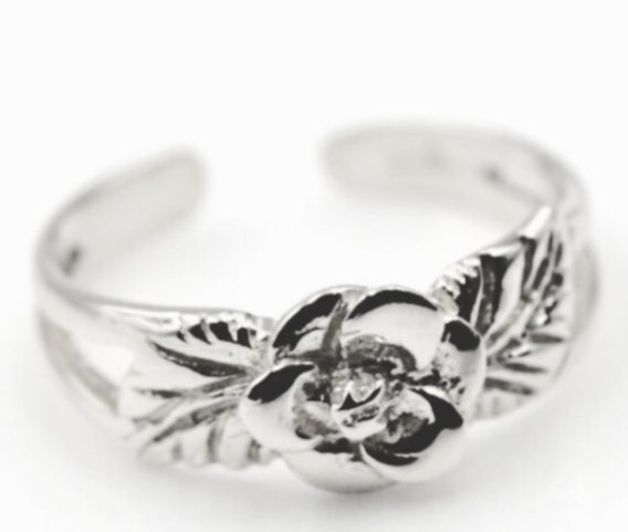 Kaedesigns Genuine Solid 9ct Yellow, Rose or White or Sterling Silver Gold Flower Toe Ring
