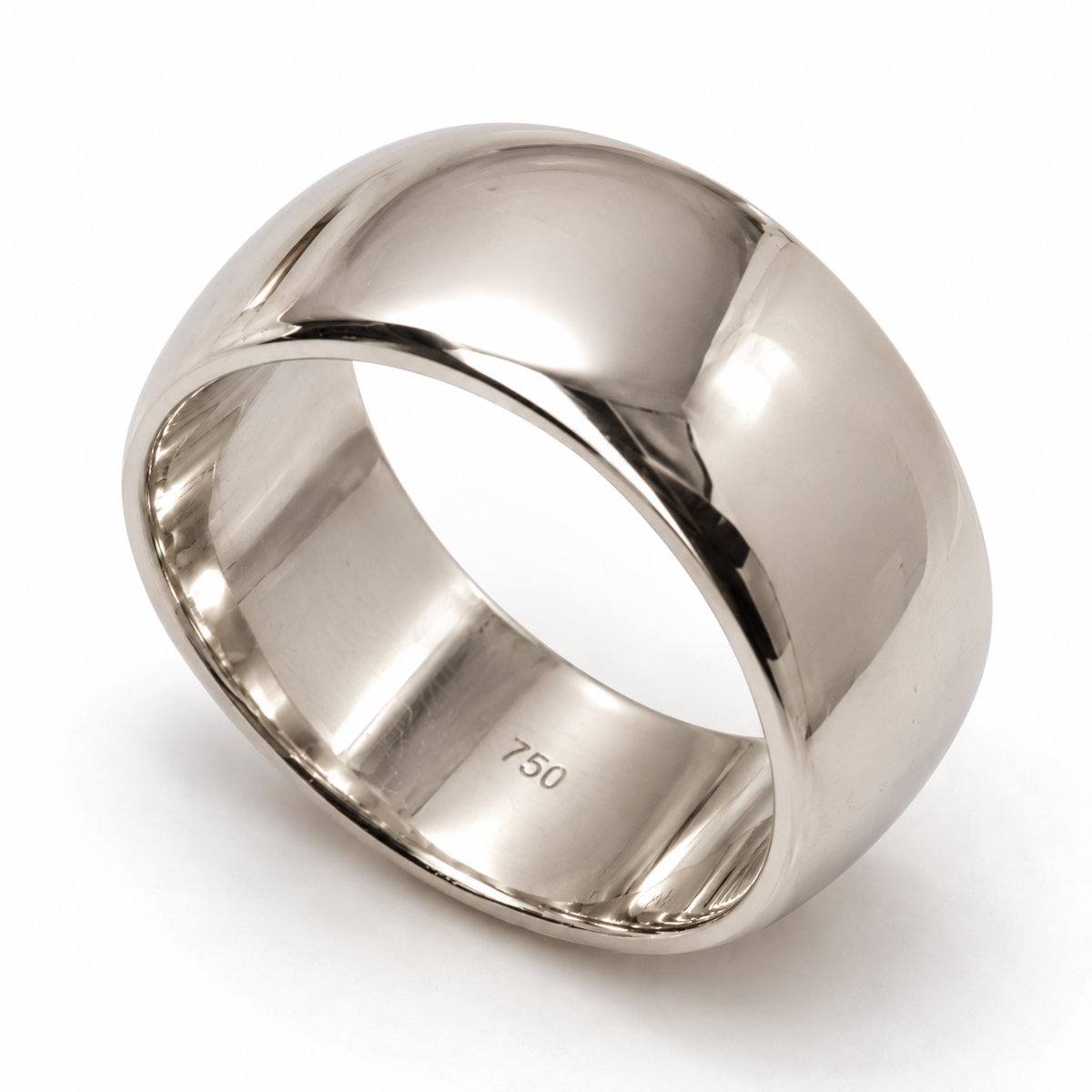 Size P Genuine 18ct 18K 750 Gold Solid Yellow, Rose or White Gold 10mm Domed Wedding Band Ring