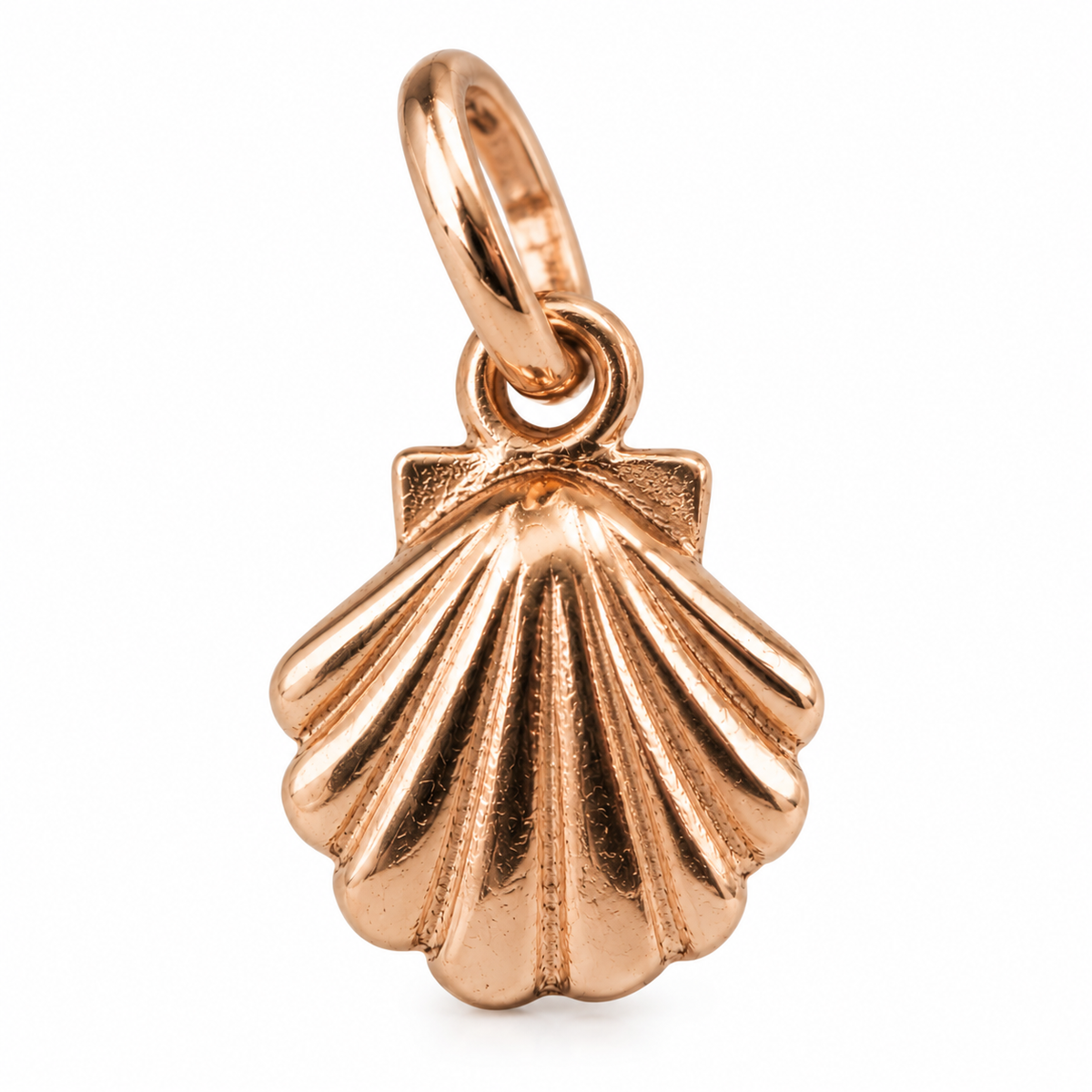 Genuine 9ct Yellow or Rose Gold Small Sea Scallop Shell Clam Seashell Pendant Charm