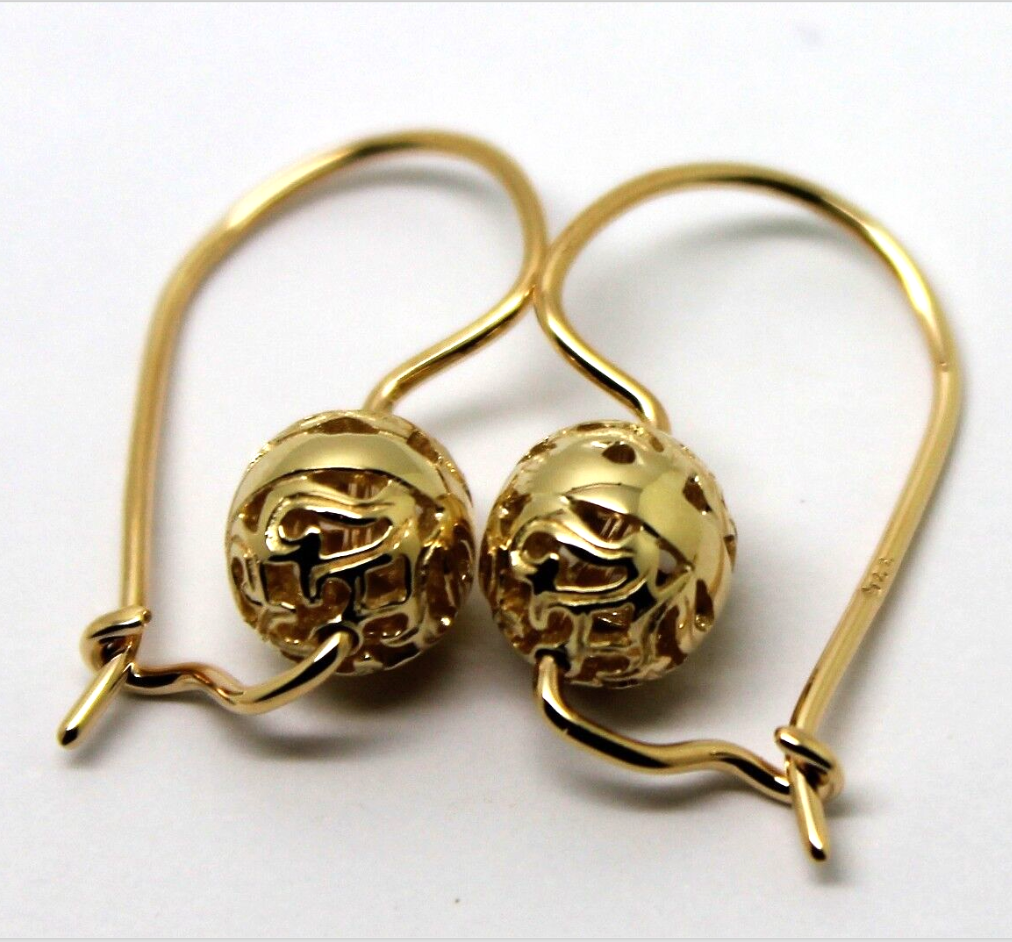 Kaedesigns 9ct Yellow, Rose or White Gold 8mm Euro Ball Drop Filigree Earrings