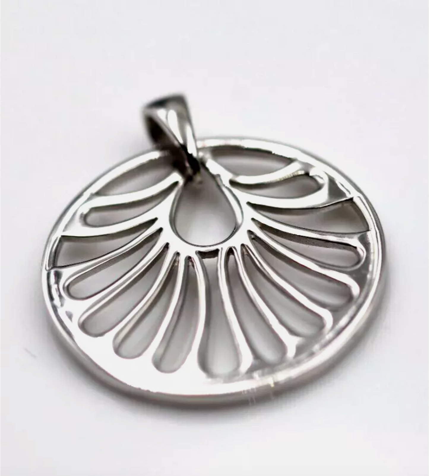 Kaedesigns Genuine Solid Sterling Silver 925 Circle Cut Out Pendant + Necklace Chain