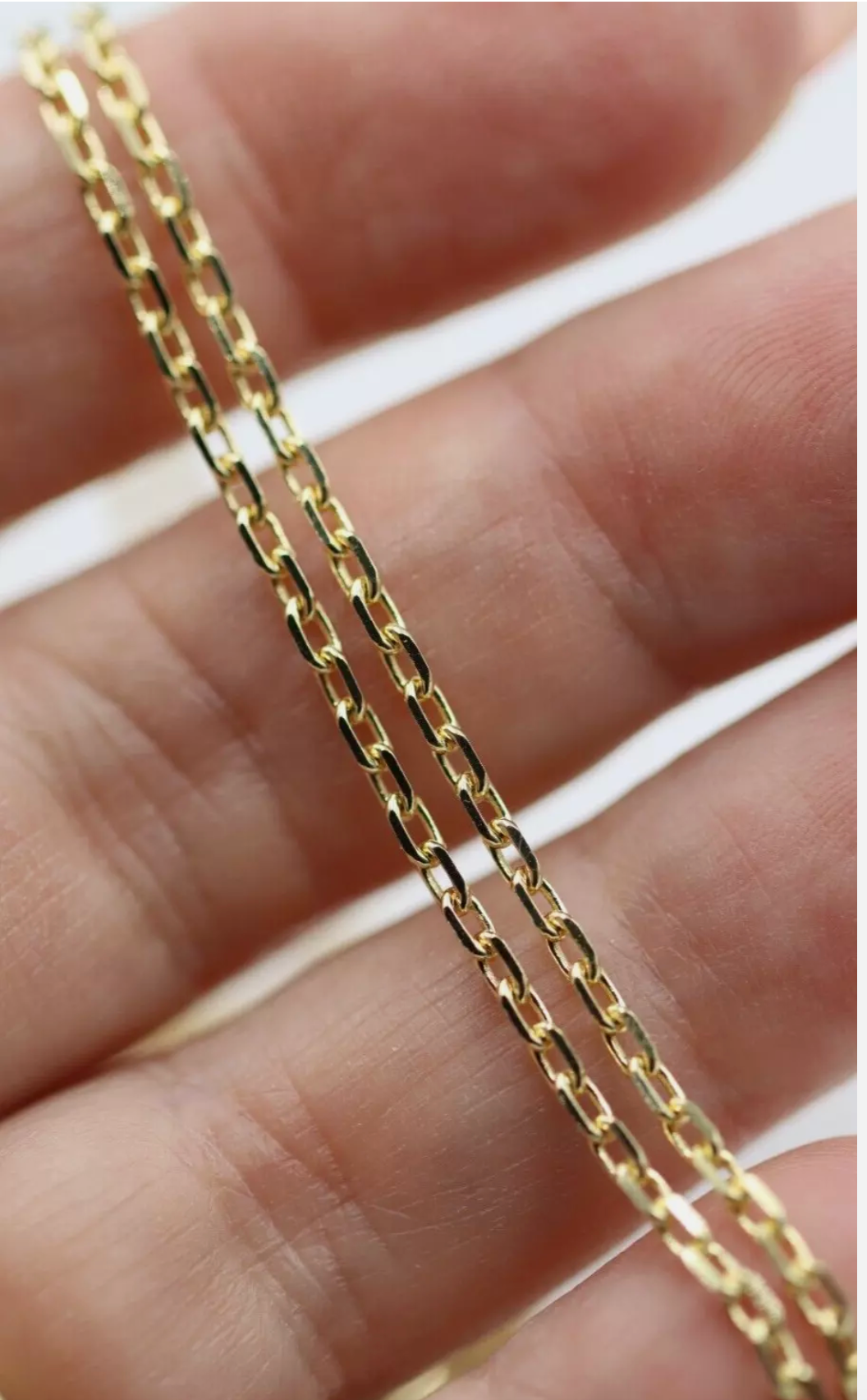 Genuine 750 18k 18ct Yellow Gold Diamond Cut Anchor 2mm 60cm