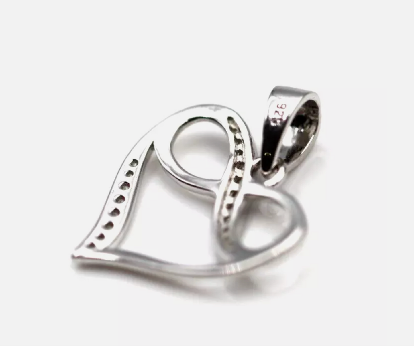 Genuine Sterling Silver CZ Infinity Heart Pendant 18x17mm