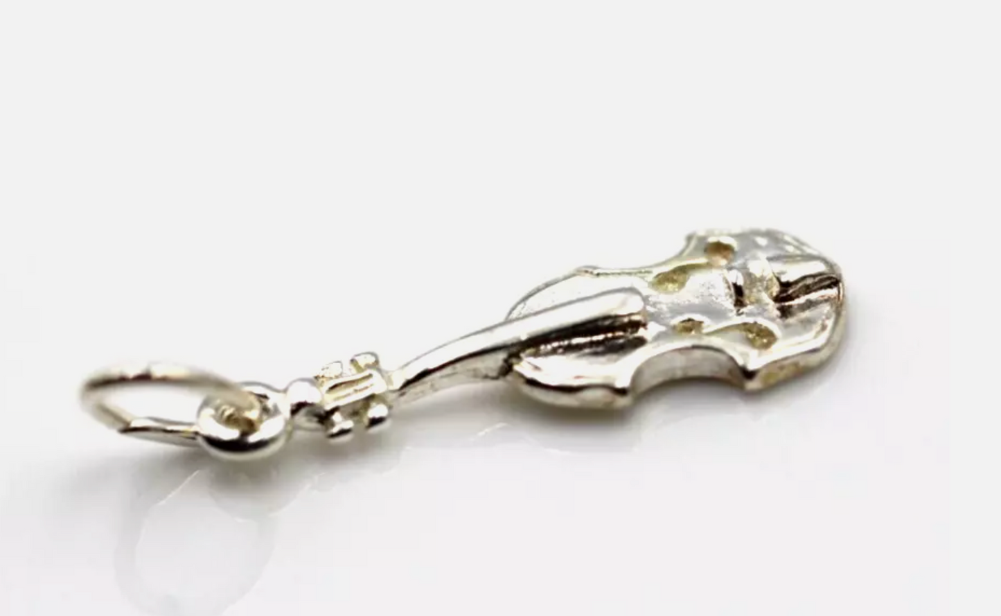 Sterling Silver 925 Music Violin Pendant / Charm