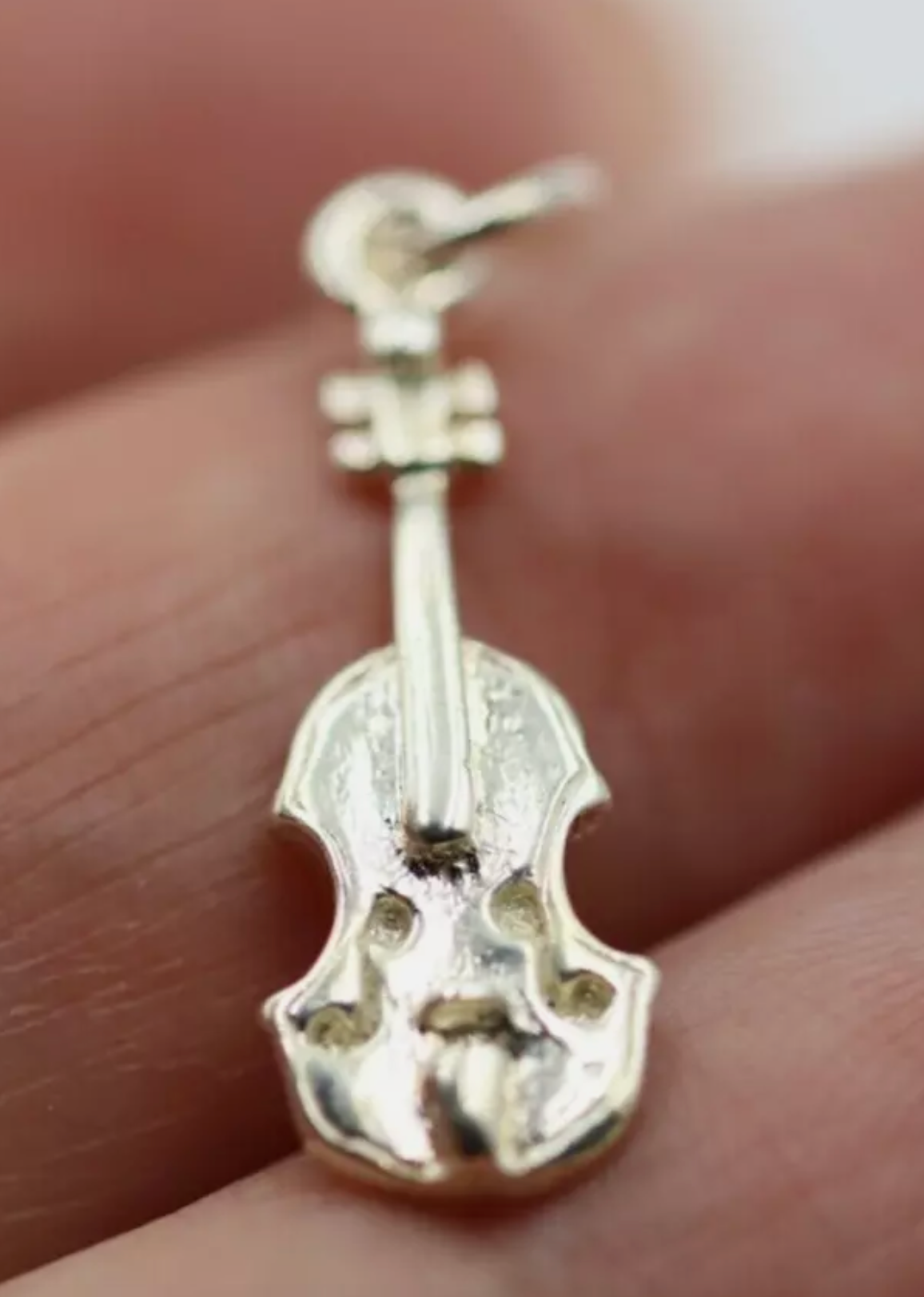 Sterling Silver 925 Music Violin Pendant / Charm