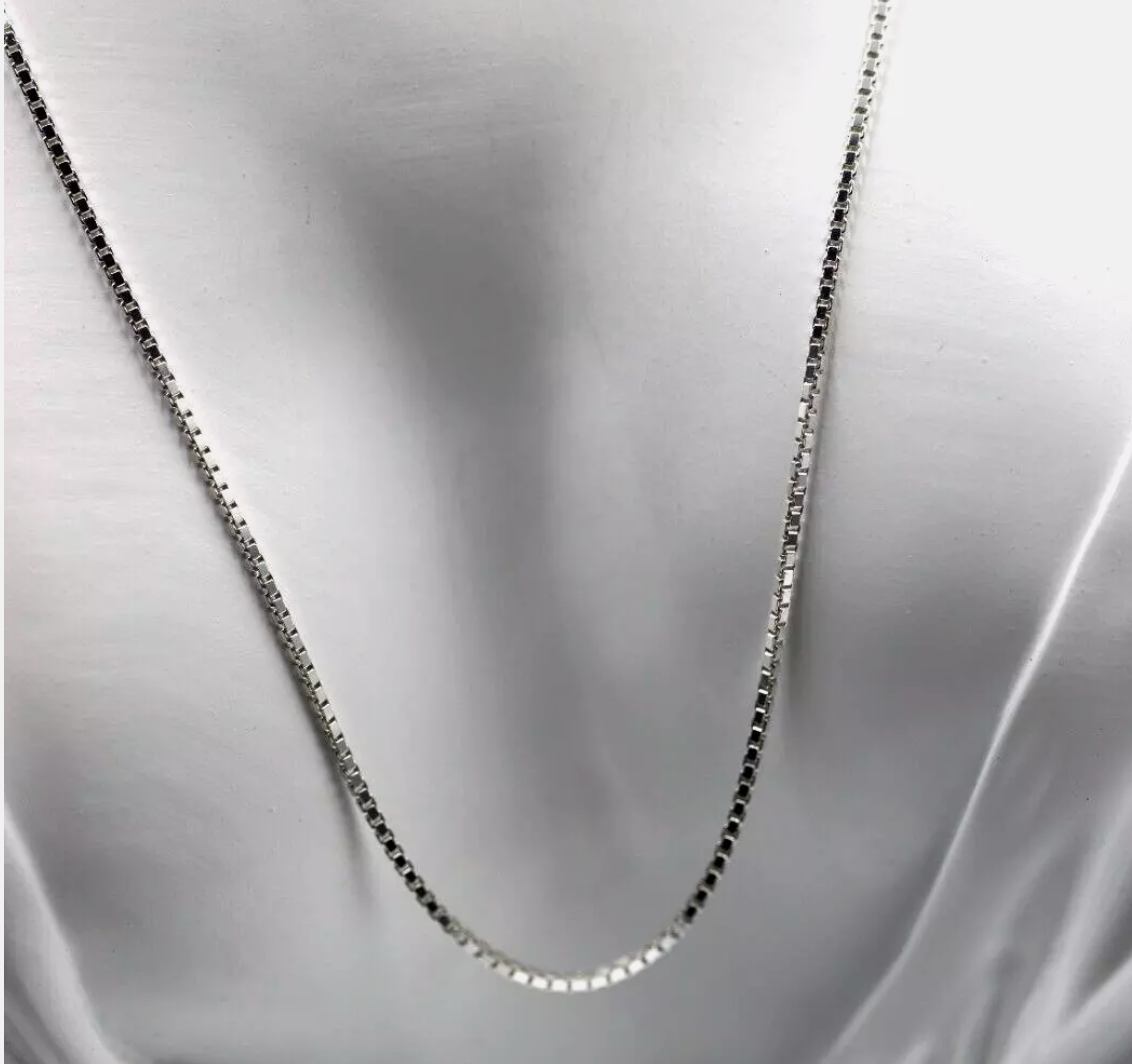 Sterling Silver 925 Venetian Box Chain Necklace 50cm, 55cm or 60cm