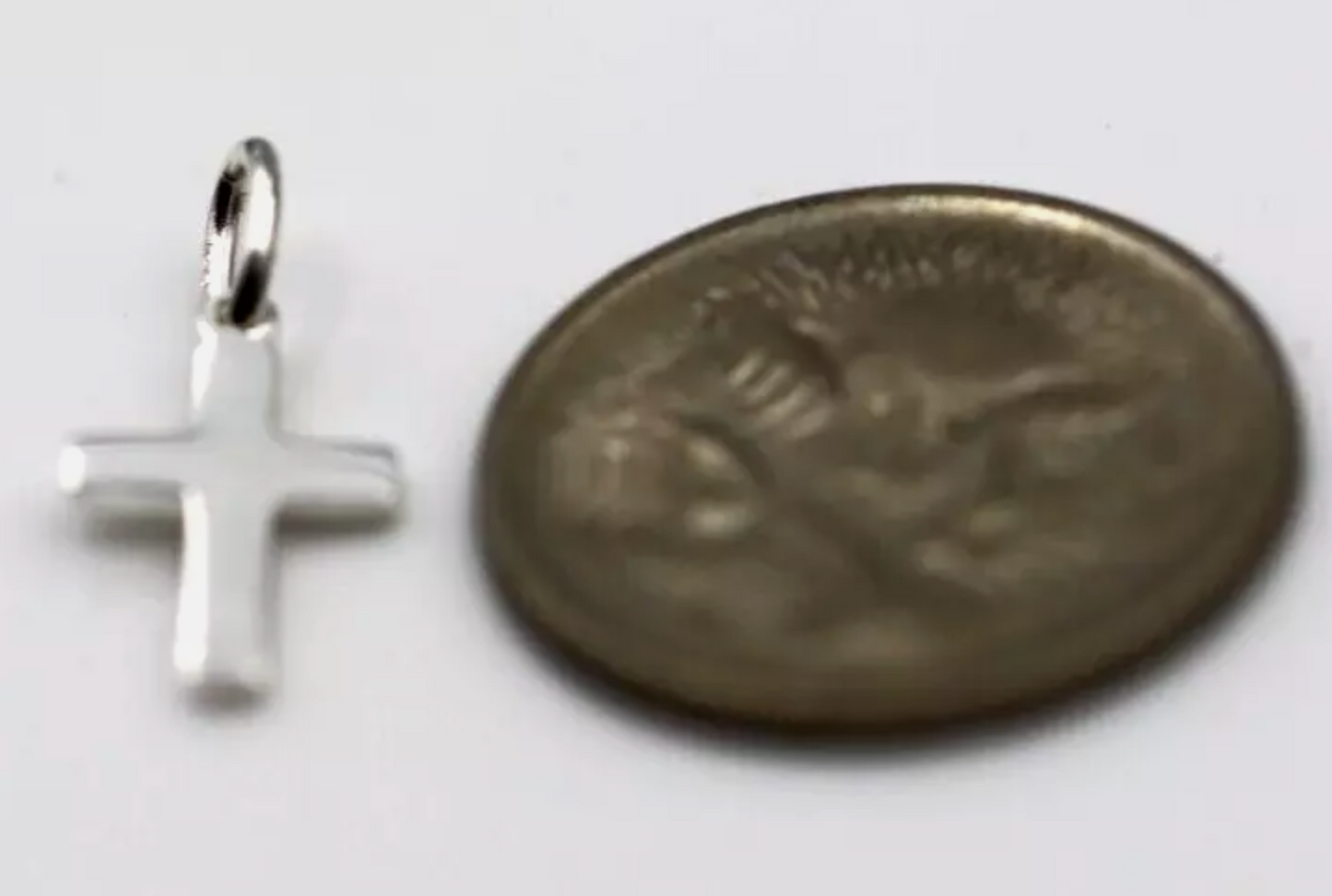 Genuine 18ct or 9ct Yellow, Rose or White Gold Cross Tiny Small Pendant / Charm 14mm x 8mm