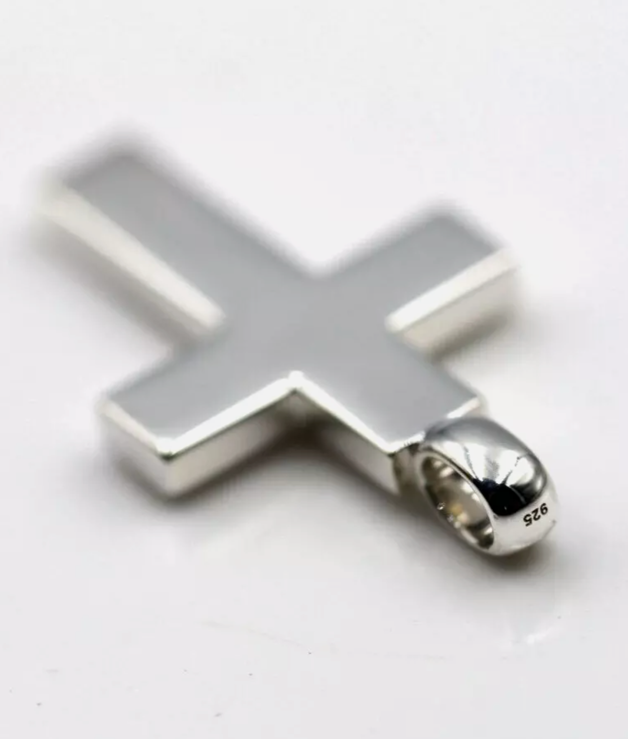 Genuine New Sterling Silver 925 Cross Plain Thick Pendant 35mm X 20mm