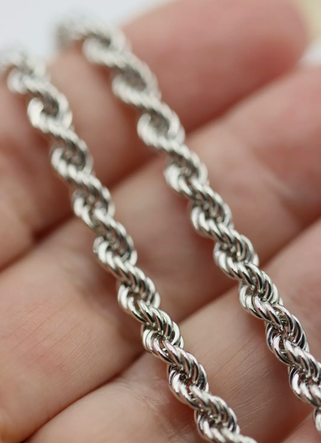 Genuine 9ct 9k Yellow, Rose or White Gold Solid Rope Chain 4.4mm Wide - 50cm, 55cm, 60cm or 65cm lengths