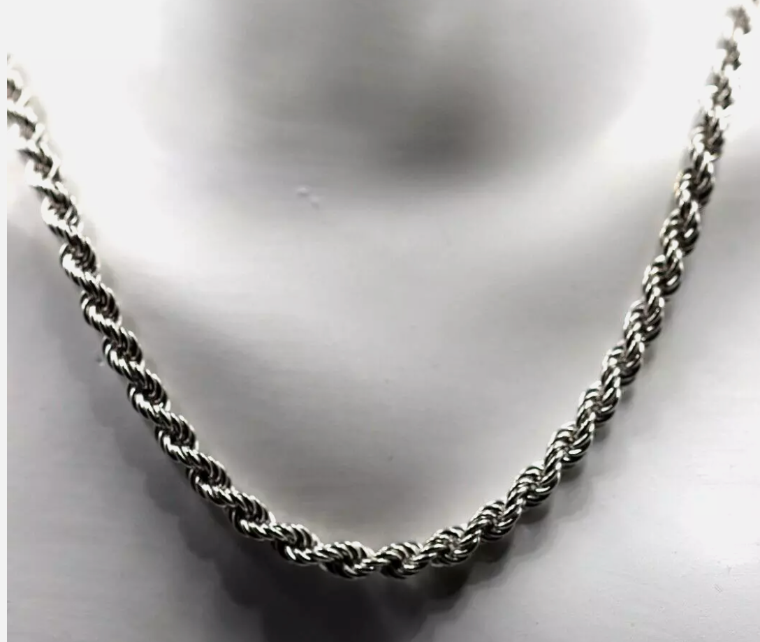 Genuine 9ct 9k Yellow, Rose or White Gold Solid Rope Chain 4.4mm Wide - 50cm, 55cm, 60cm or 65cm lengths