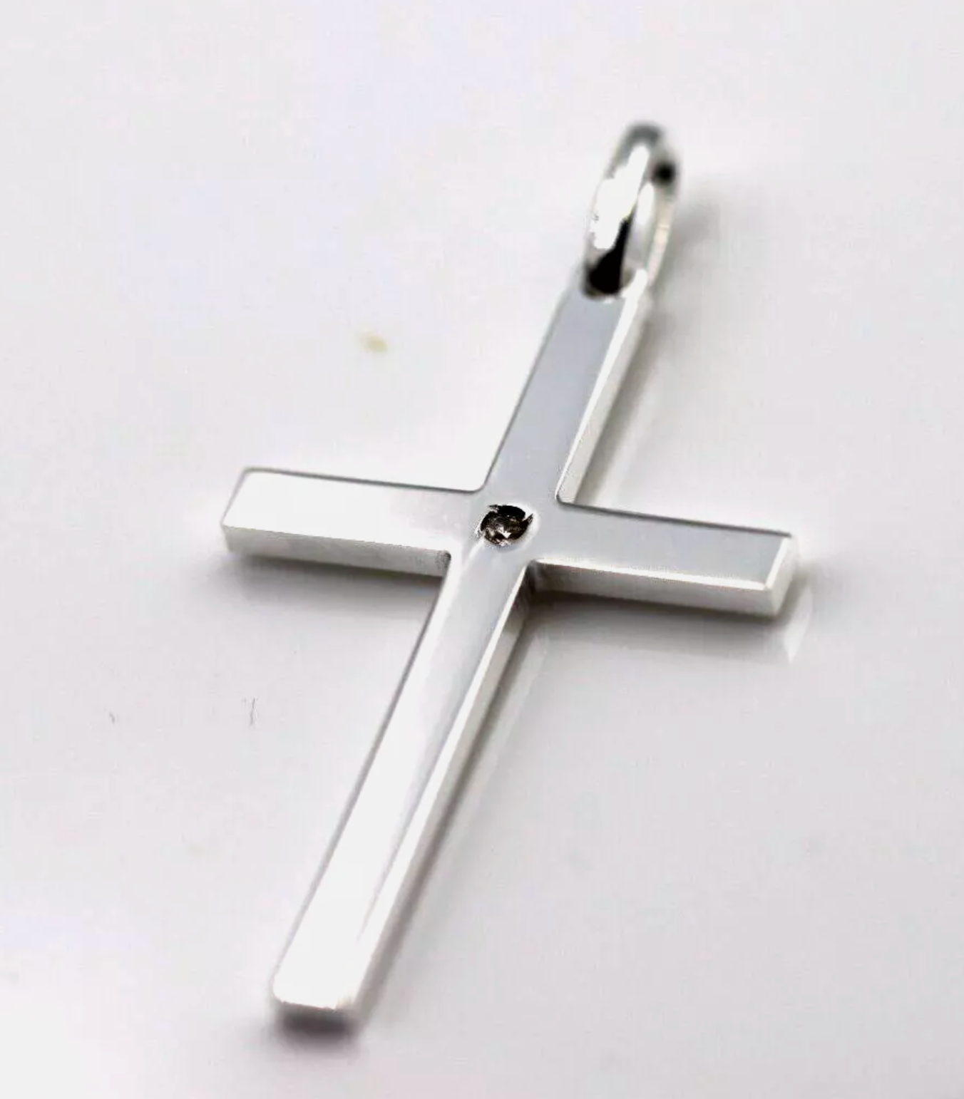 Genuine Sterling Silver 925 Solid CZ Large Cross Pendant / Charm
