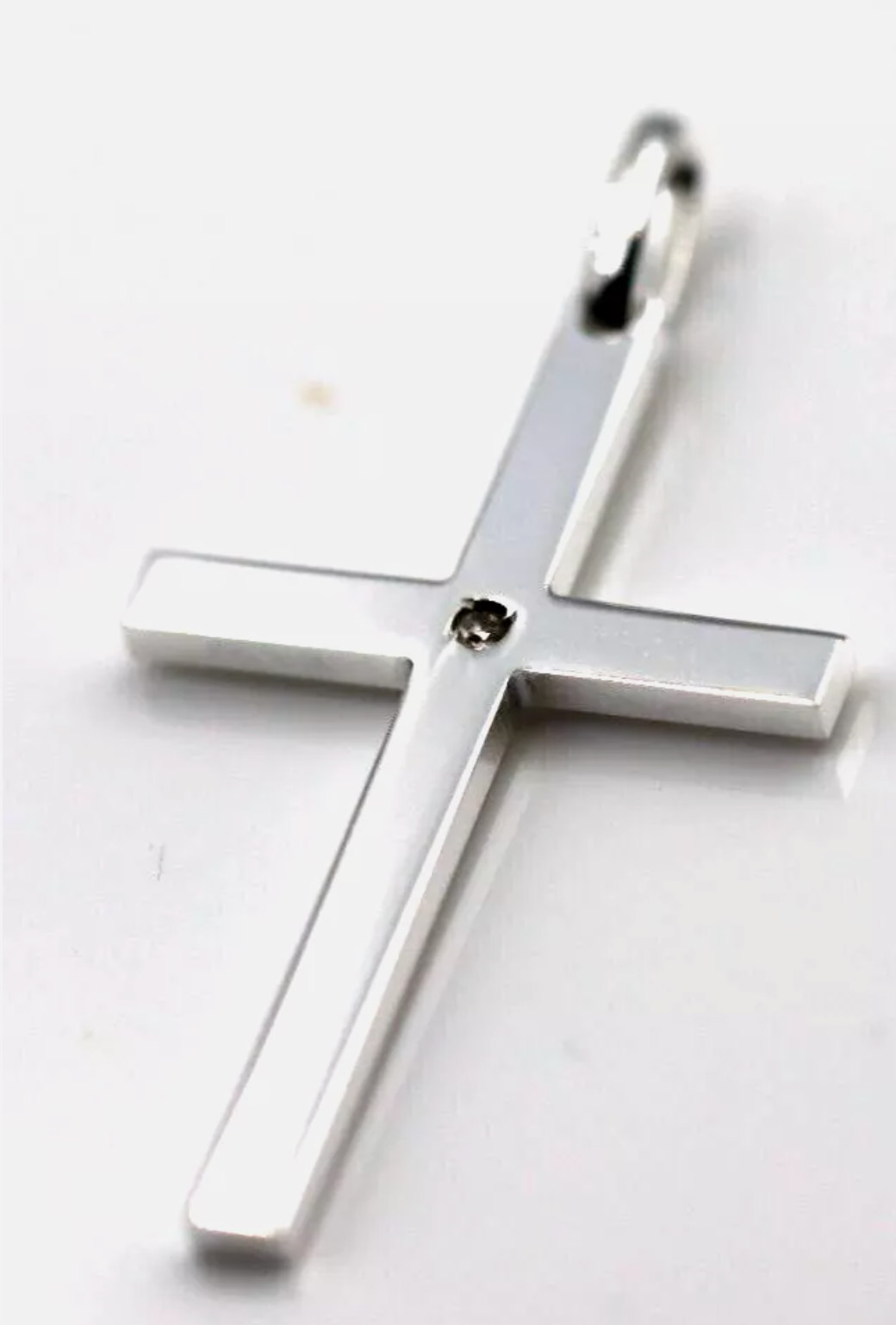 Genuine Sterling Silver 925 Solid CZ Large Cross Pendant / Charm