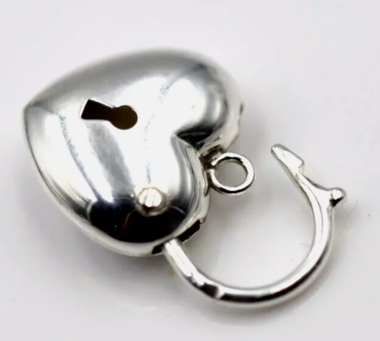 Sterling Silver 925 Bubble Heart Padlock Pendant 15mm X 19mm