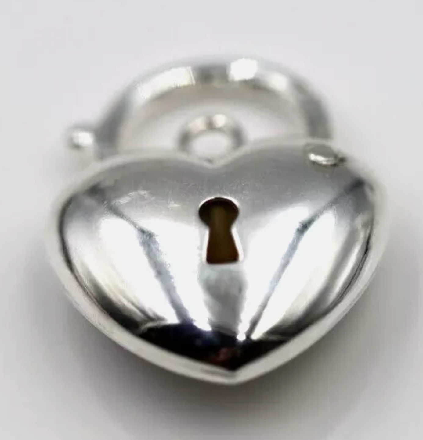 Sterling Silver 925 Bubble Heart Padlock Pendant 15mm X 19mm