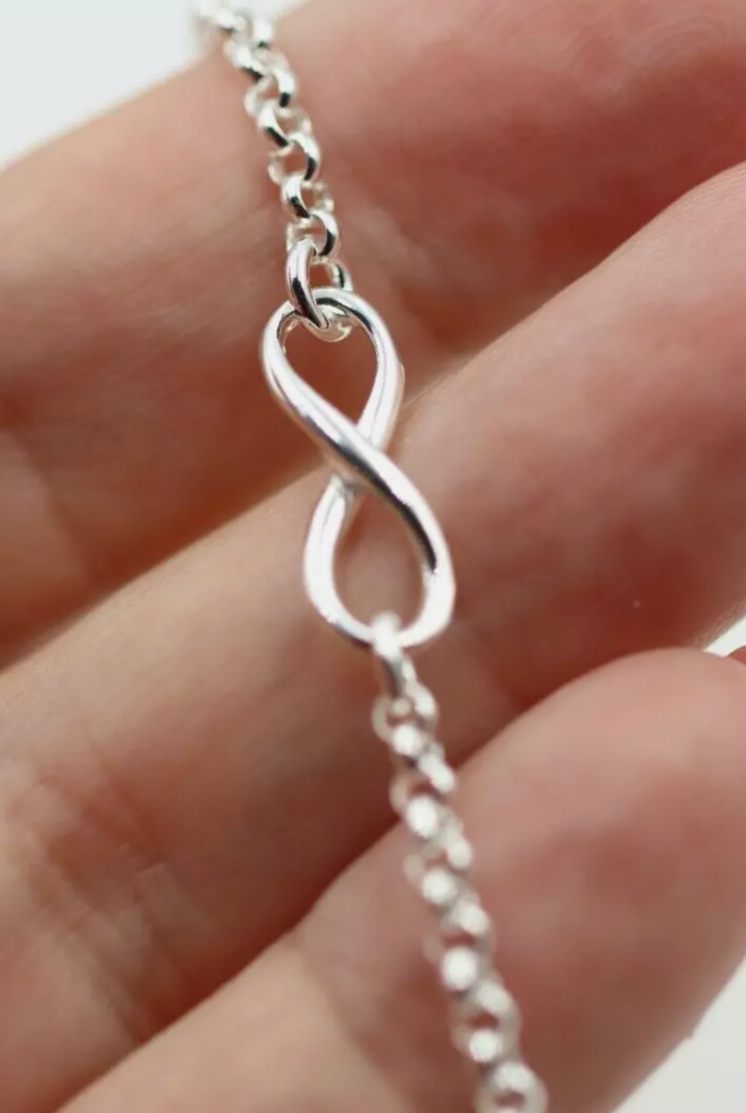 Sterling Silver 925 Infinity Belcher Anklet 23cm Chain + 3cm Extender