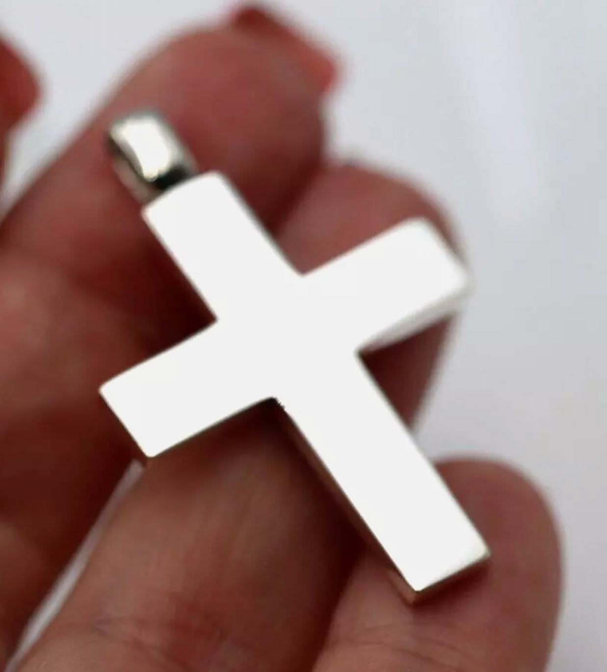Genuine Sterling Silver 925 Solid Cross Pendant 34mm x 26mm
