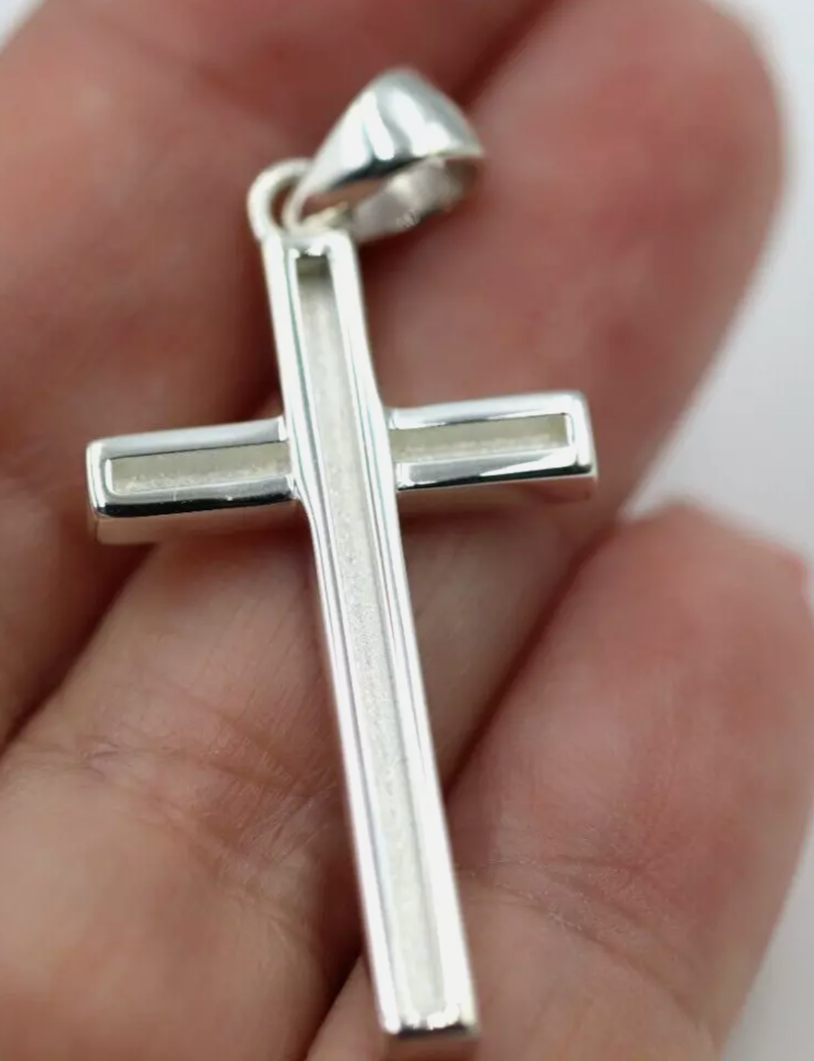 Kaedesigns Genuine Large Sterling Silver Cross Pendant 38mm x 20mm