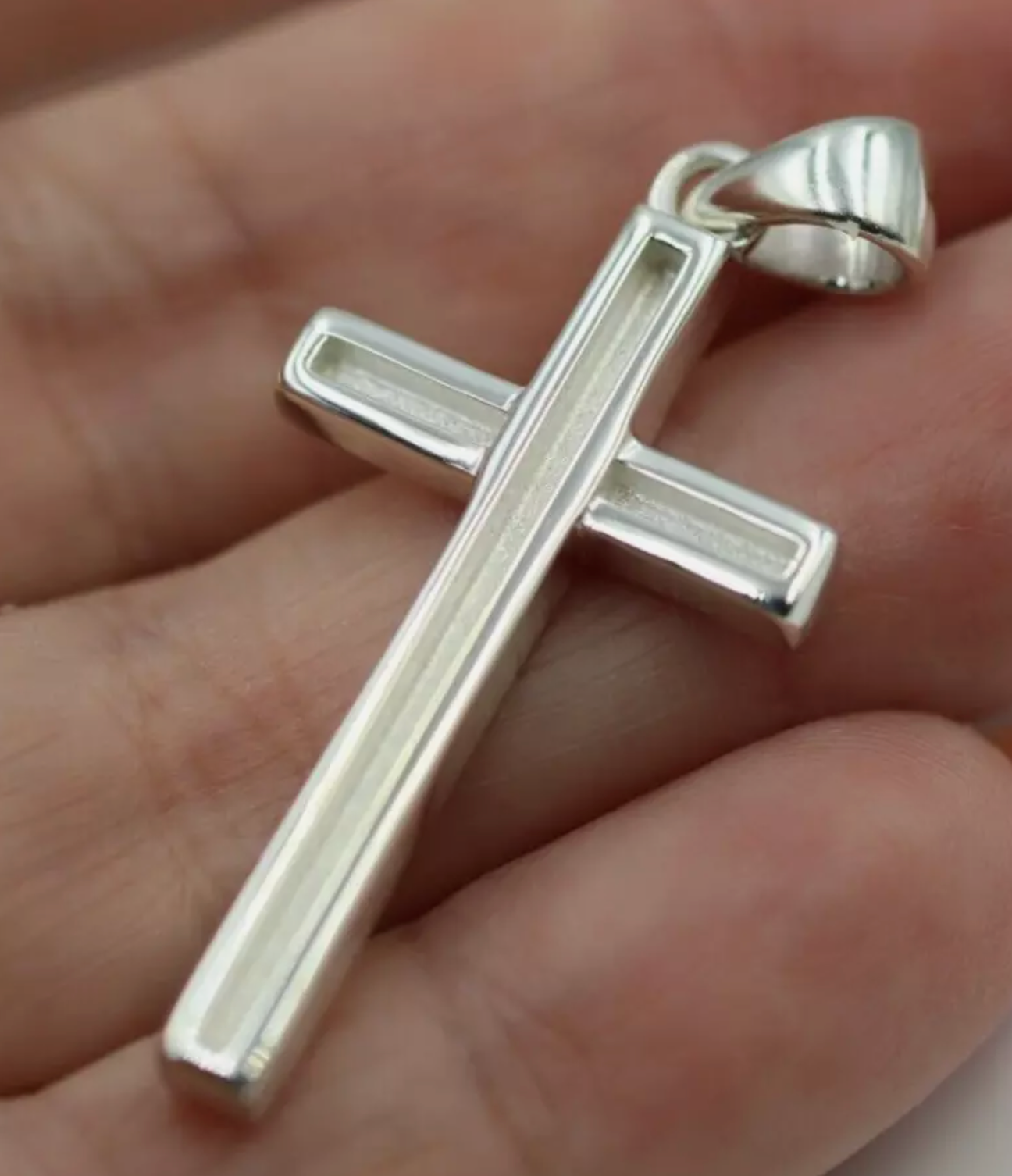 Kaedesigns Genuine Large Sterling Silver Cross Pendant 38mm x 20mm