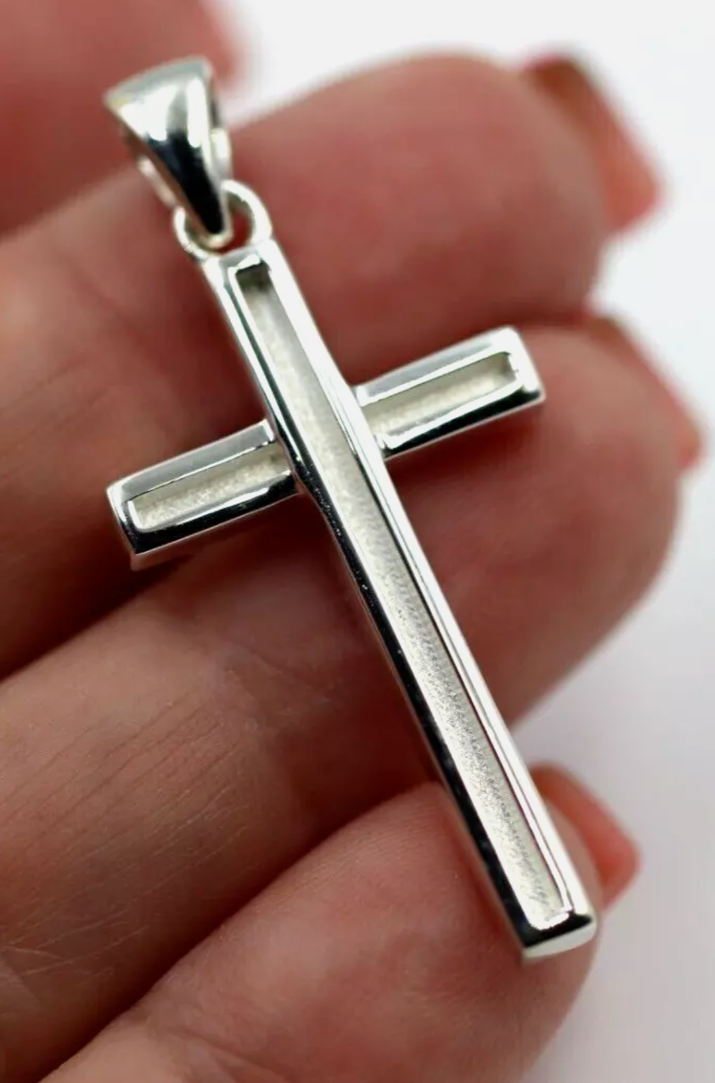 Kaedesigns Genuine Large Sterling Silver Cross Pendant 38mm x 20mm